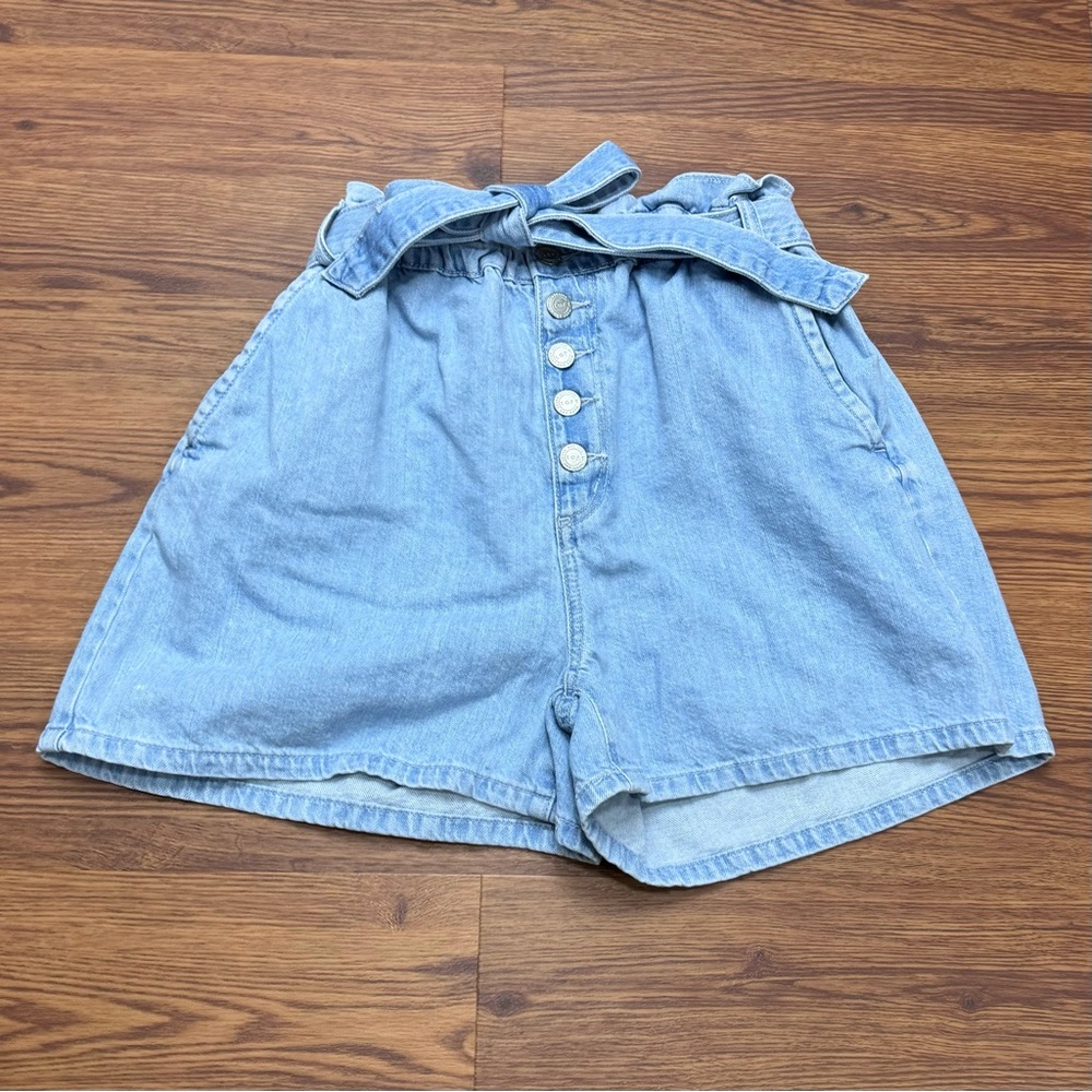 Loft paper bag denim shorts